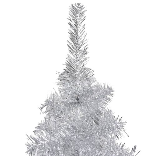 VidaXL kunstkerstboom met standaard 180cm PET zilverkleurig