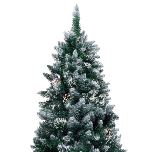 VidaXL kunstkerstboom met dennenappels en witte sneeuw 150cm