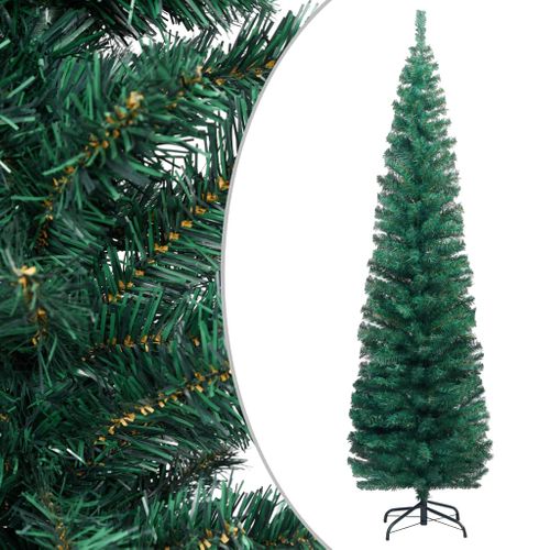 VidaXL kunstkerstboom met standaard smal 180cm PVC groen