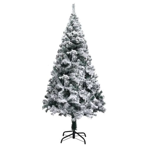 VidaXL kunstkerstboom met sneeuwvlokken 150cm PVC groen