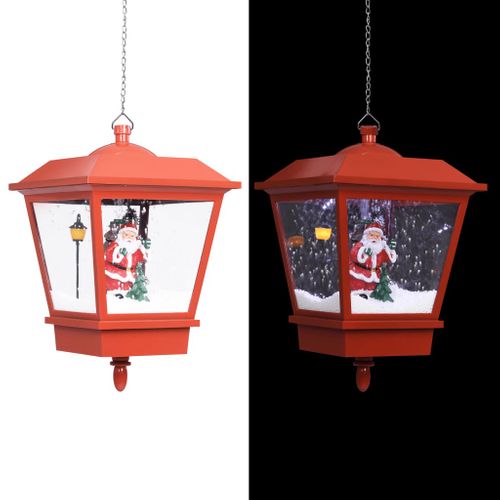 VidaXL kersthanglamp met LED-lamp en kerstman 27x27x45cm rood