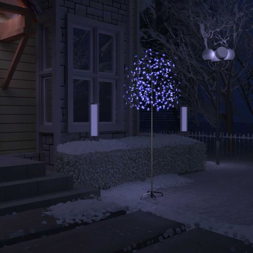 VidaXL kerstboom 220 LED lampjes blauw licht kersenbloesem 220cm