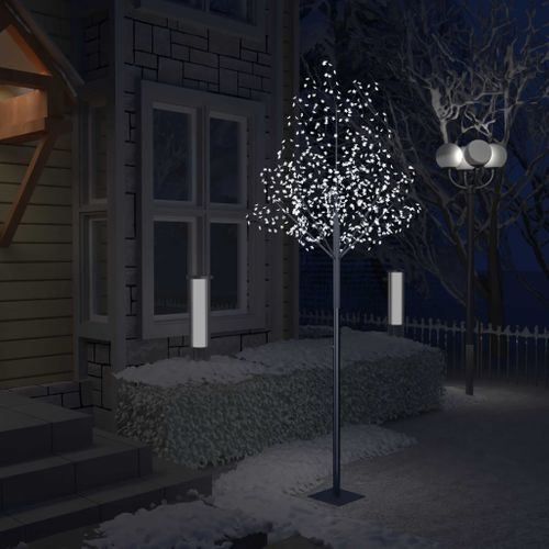 VidaXL kerstboom 600 LED lampjes koud wit licht kersenbloesem 300cm
