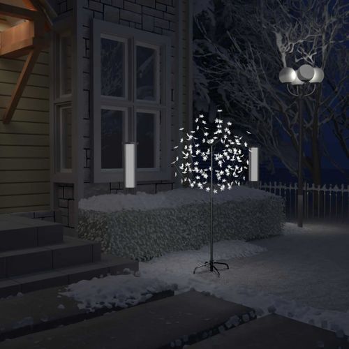VidaXL kerstboom 120 LED lampjes koud wit licht kersenbloesem 150cm