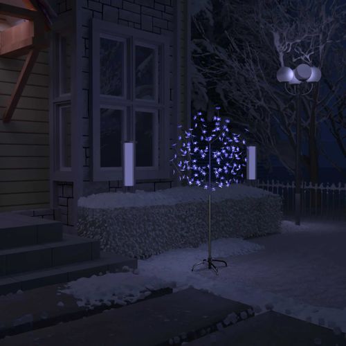 VidaXL kerstboom 120 LED lampjes blauw licht kersenbloesem 150cm