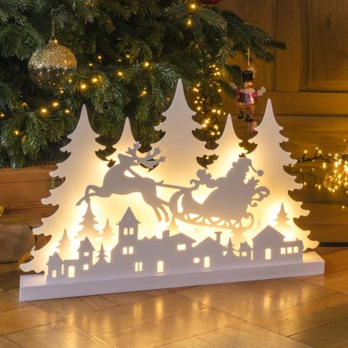 HI Kerstverlichting silhouet met enkel rendier LED hout