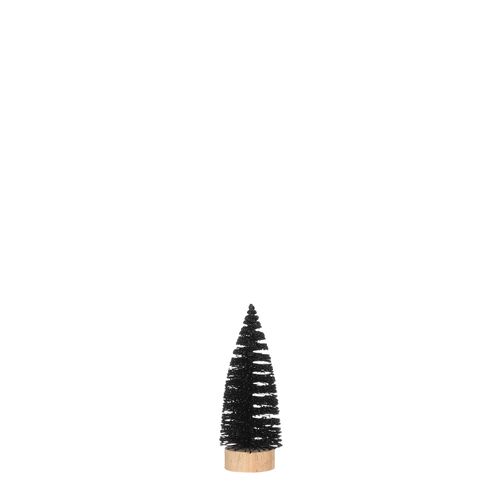 Kerstboom zwart deco 6x15cm