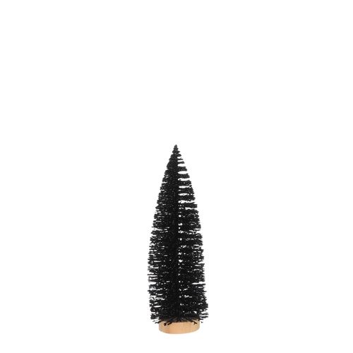 Kerstboom zwart deco 8x25cm