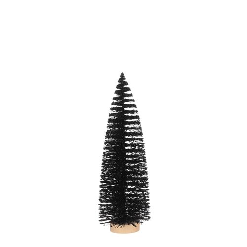 Kerstboom zwart deco 10x32cm