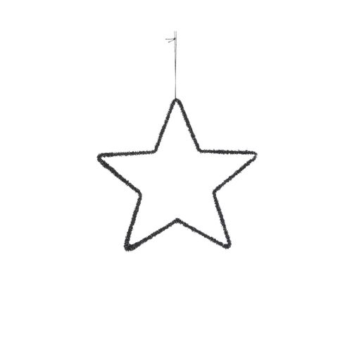 Kersthanger ster zwart 25cm