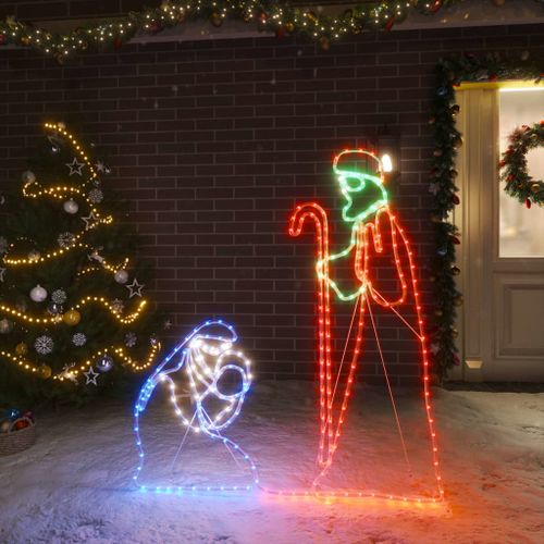 VidaXL kerstfiguren Jozef en Maria met 264 LED lampjes