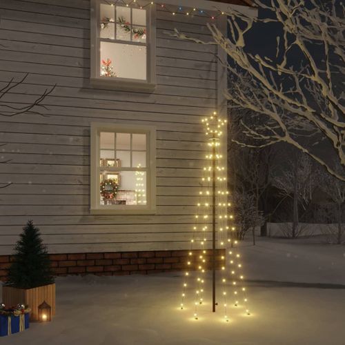 VidaXL kerstboom met grondpin 108 LED lampjes warmwit 180cm