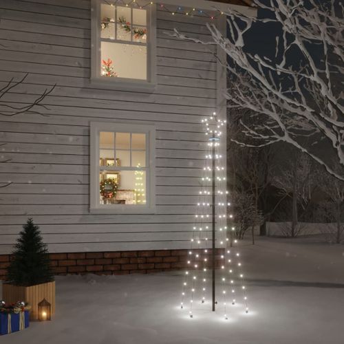 VidaXL kerstboom met grondpin 108 LED lampjes koel wit 180cm