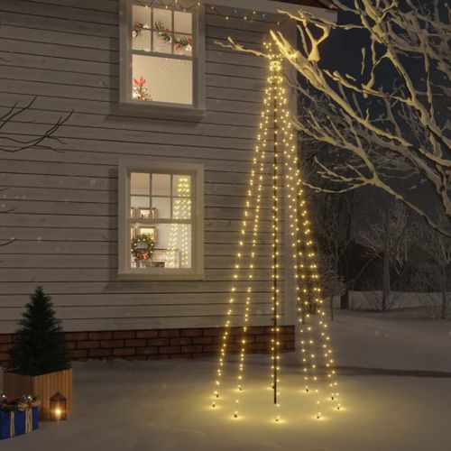 VidaXL kerstboom met grondpin 310 LED lampjes warmwit 300cm