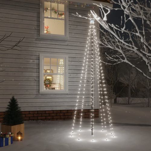 VidaXL kerstboom met grondpin 310 LED lampjes koel wit 300cm