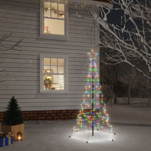 VidaXL kerstboom met grondpin 200 LED lampjes meerkleurig 180cm