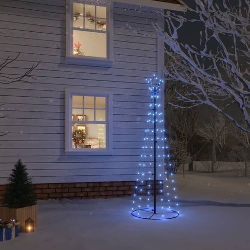 VidaXL kegelkerstboom 108 LED lampjes blauw 70x180cm