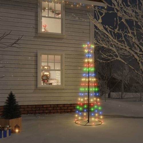 VidaXL kegelkerstboom 108 LED lampjes meerkleurig 70x180cm
