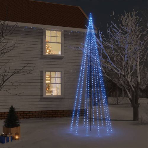 VidaXL kerstboom met grondpin 732 LED lampjes blauw 500cm