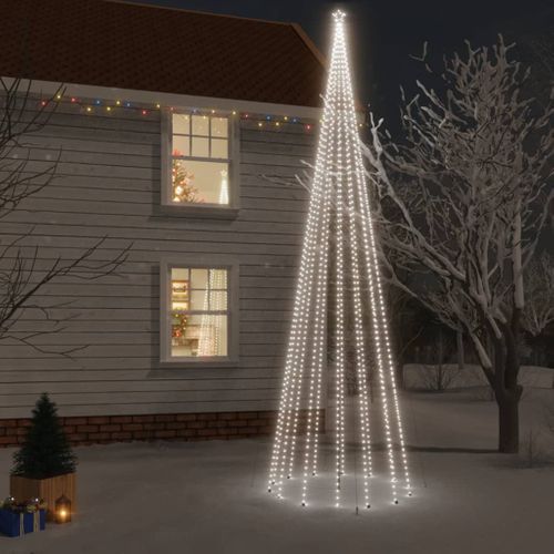 VidaXL kerstboom met grondpin 1134 LED lampjes koel wit 800cm