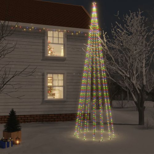 VidaXL kerstboom met grondpin 1134 LED lampjes meerkleurig 800cm