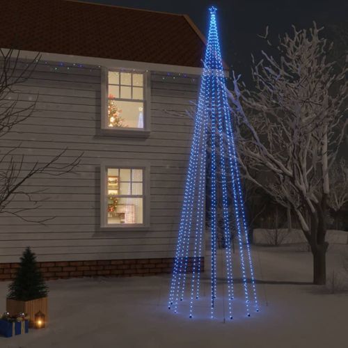 VidaXL kerstboom met grondpin 1134 LED lampjes blauw 800cm