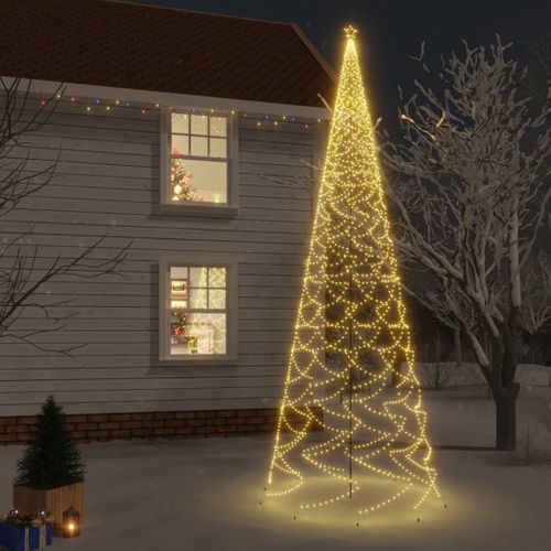 VidaXL kerstboom met grondpin 3000 LED lampjes warmwit 800cm
