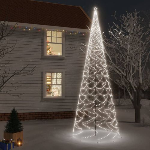 VidaXL kerstboom met grondpin 3000 LED lampjes koel wit 800cm