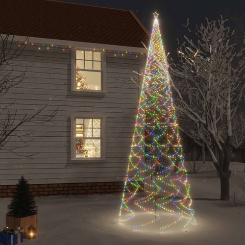 VidaXL kerstboom met grondpin 3000 LED lampjes meerkleurig 800cm
