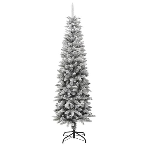 VidaXL kunstkerstboom smal met sneeuw 180cm PVC en PE