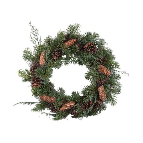 Ptmd Kerstkrans Wreath - 46x10x46 Cm - Polyester - Bruin