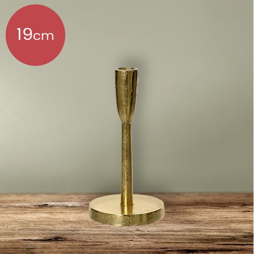 Gouden Aluminium Kandelaar Voor 1 Kaars - 4,5 Cm - Kerstdecoratie - Kerst - Luxe Theelichthouder - V