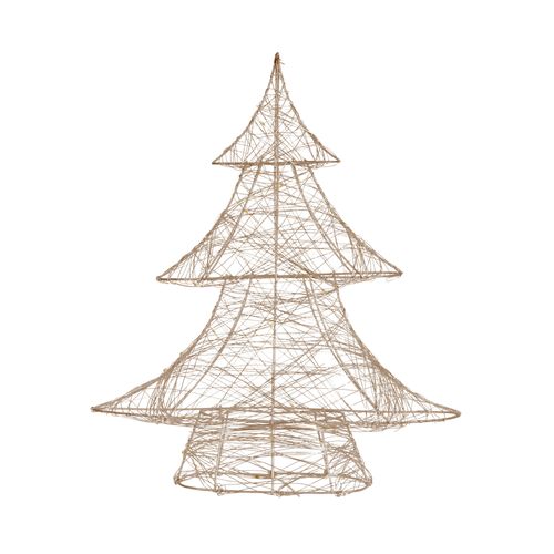 Ecd Germany Led-deco Kerstboom Met 30 Warm Witte Led's, 40 Cm Hoog, Metaal, Goud