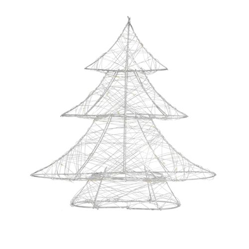 Ecd Germany Decoratieve Led-kerstboom Met 20 Warmwitte Led's, 30 Cm Hoog, Van Metaal